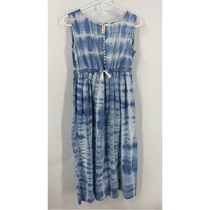 ANOUK 100% cotton tie-dye lightweight midi Blue casual summer /beach Dress